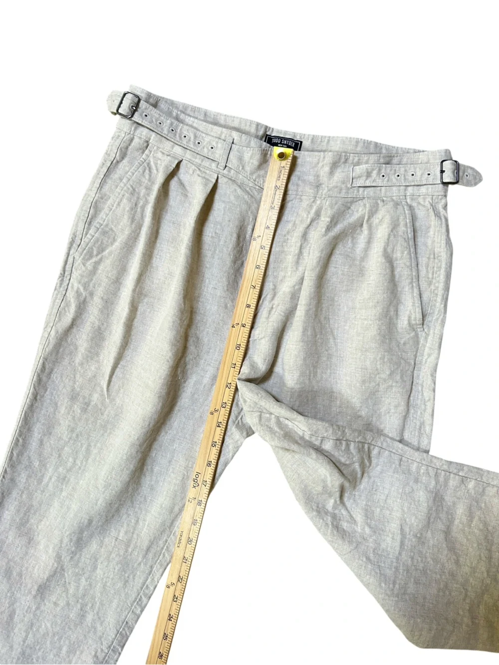 Todd Snyder Linen Gurkha Trouser in Light Khaki, 34 x 32